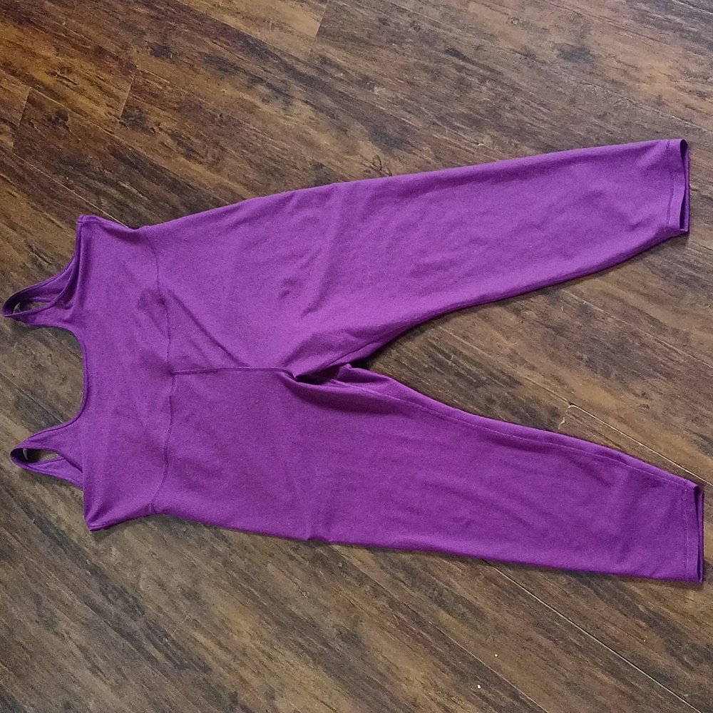 One Piece Wine Burgundy Purple  Colored Stretch Jumper Romper Size 3XL